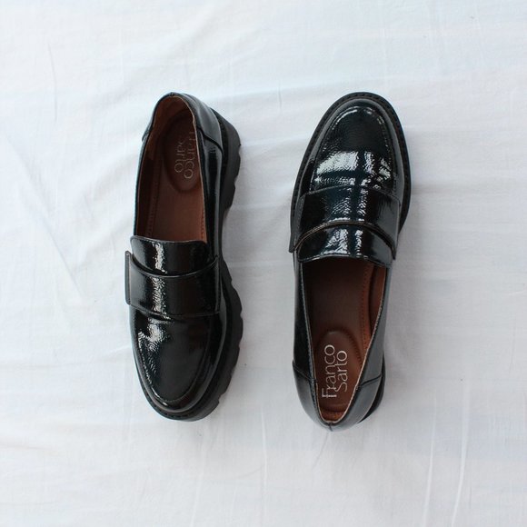 Franco Sarto Black Patent Loafers - Picture 4 of 16